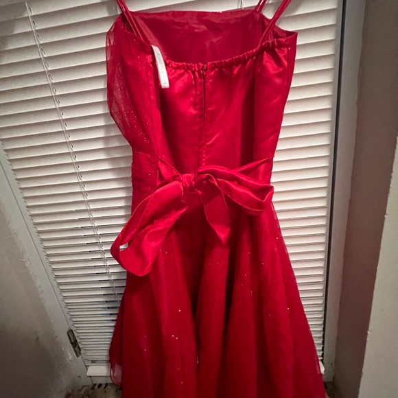 a formal dress it’s color red with sparkles it’s really shiny xs or small - Picture 3 of 4